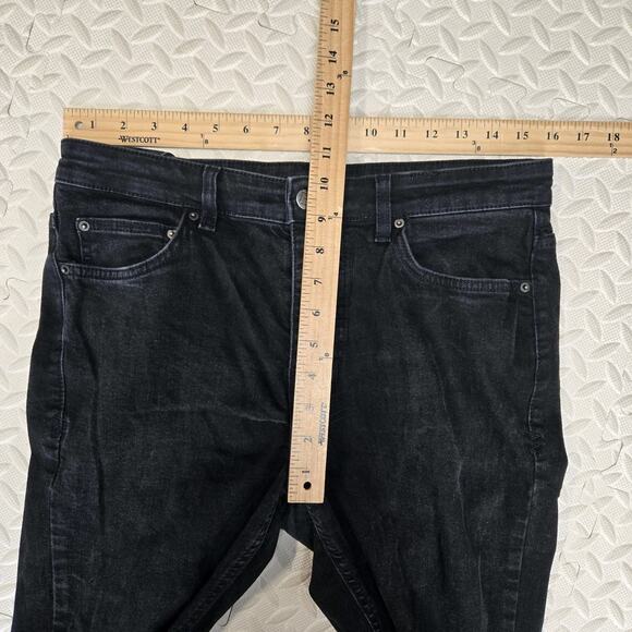 Ksubi Jeans Black Slim Mens 33 Embroidered Red + Signs Streetwear Stretch Skinny - Picture 11 of 13